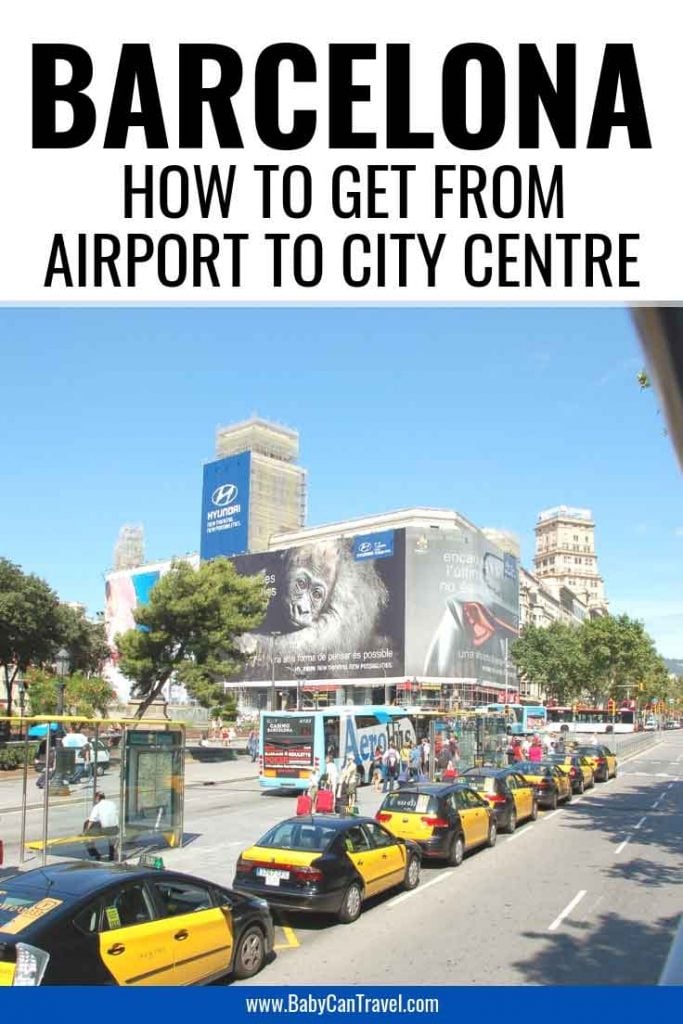 How to get from Barcelona-El Prat Airport to City Center or your Hotel. We include the best options including public transportation. #Barcelona #BarcelonaAirport #Airporttransfer #Spain