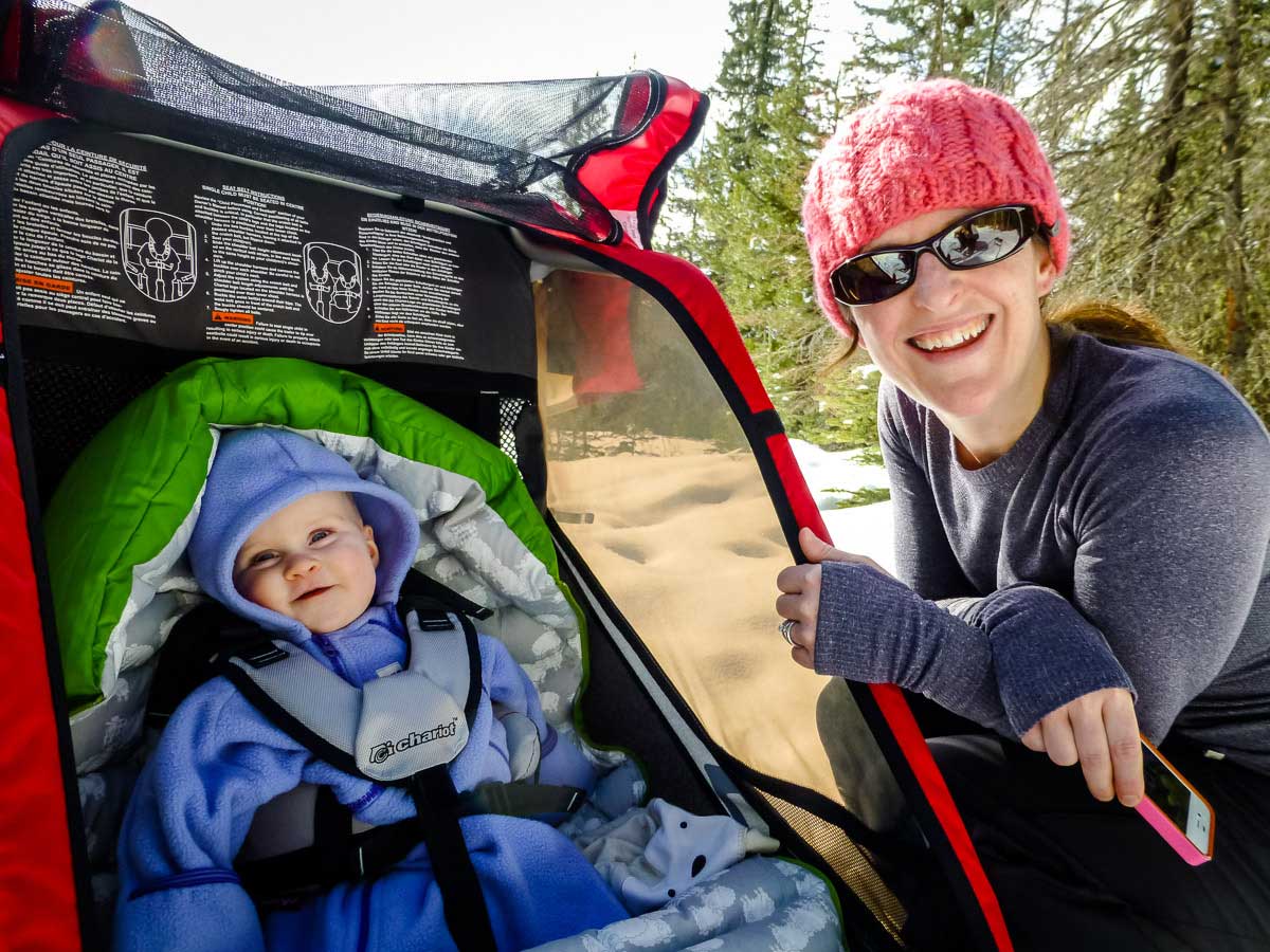 hiking with baby in winter